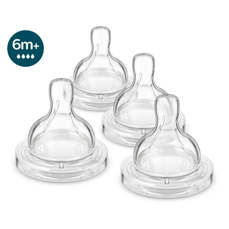 Philips Avent Anti-colic Baby Bottle Flow 4 Nipple, 4pk, SCY764/04