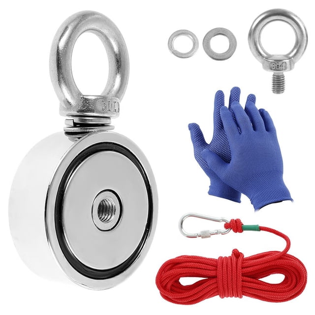 Strong Magnets Fishing Kit Retrieval Magnet Neodymium Magnets with 10m Durable Rope 120kg-300kg Double Sided Powerful Magnets for Fishing and Magnetic Recovery Salvage