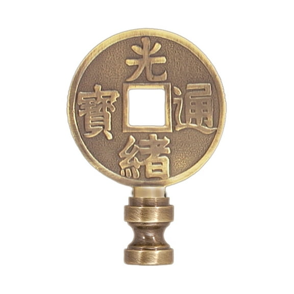 B&P Lamp® Brass Finial, Antique Finish, Tap 1/4-27F