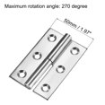 thumbnail image 2 of Unique Bargains Lift Off Hinge Left Handedness Mini Stainless Steel Hinge Slip Joint Small Flag Hinges 75mm Long 50mm Open Width 2pcs, 2 of 5