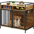thumbnail image 3 of Dextrus XL Dog Crate Furniture, 41" Heavy Duty Dog Kennel with 2 Drawers End Table, Wooden Dog Cage Indoor Dog House Pet Crate Table with Double Doors for Large Small Medium Dogs,Brown, 3 of 6