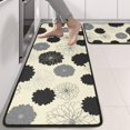 thumbnail image 2 of Geometric Flower and Dahlia Beige Anti Fatigue Kitchen Rugs Set Of 2, Non Slip Washable Decorative Floor Mats for Sink Laundry and Home Use, 17"x47", 2 of 5