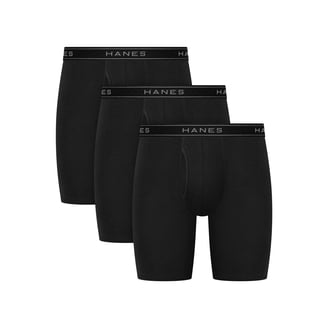 Hanes, Boxer Briefs with Stay Dry Pouch, 3pk, Cotton Stretch Black