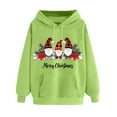 thumbnail image 2 of Blouse for Women Plus Size Hooded Christmas Printed Long Sleeved Sweatshirt Green XXL, 2 of 3