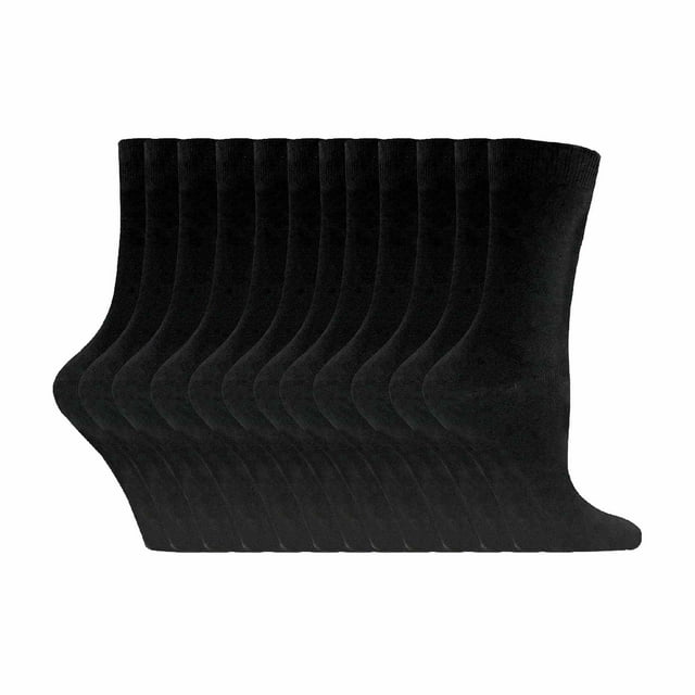 Chaussettes pour Femmes en Coton Uni Riche / 12 Paires / Sock Snob / Chaussettes Fines Colorées Mi-Mollet
