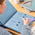 thumbnail image 3 of Accordion File Organizer, Expanding File Folder with Notebook & Storage Bag Accordion Folder for Office/School Blue, 3 of 4