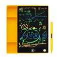 thumbnail image 1 of Tablero de escritura LCD portátil para niños con caja de lápices, pantalla a color de 9.5 pulgadas, batería de botón incluida, ideal para dibujo y notas (amarillo), 1 of 6