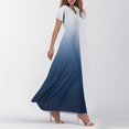 thumbnail image 4 of vigerkar Summer Dress for Women 2025 Elegant Swing Flowy Ruffle V Neck Boho Sun Dresses Trendy Casual Vacation Long Sundresses Navy, L, 4 of 7