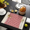 thumbnail image 4 of Red Christmas Patchwork Pattern Summer Placemats Table Placemats Set Of 4-Linen Kitchen Washable Placemats Table Mats 11.8"x17.7" Non-Slip Heat Resistant, 4 of 6