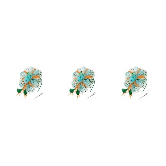 Qarigey Vintage Women Plume Fascinator Retro Style Velo Hat Diadema Flower Headwear para Club Horse Racing Events Green blue Type1 NO1