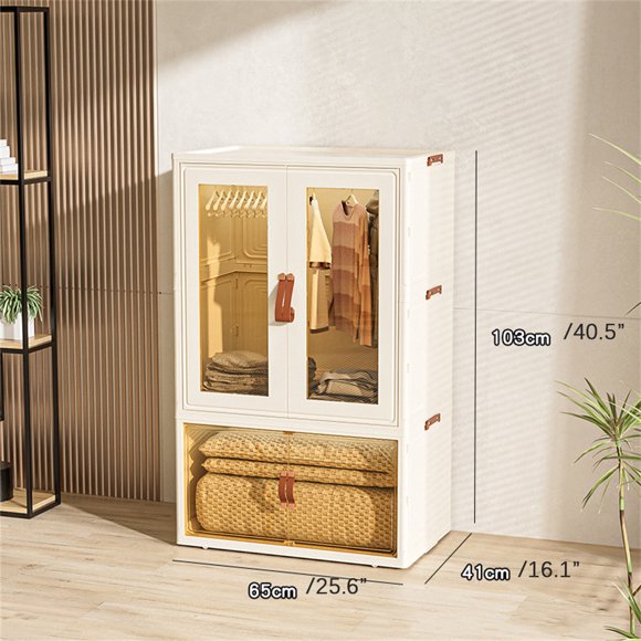 Armoire Pliable Simple Garde-Robe Portable Placard Vêtements Cabinet Chambre Nursery Armoire Installation Rapide Sans Outils Commode Rangement Cabinet