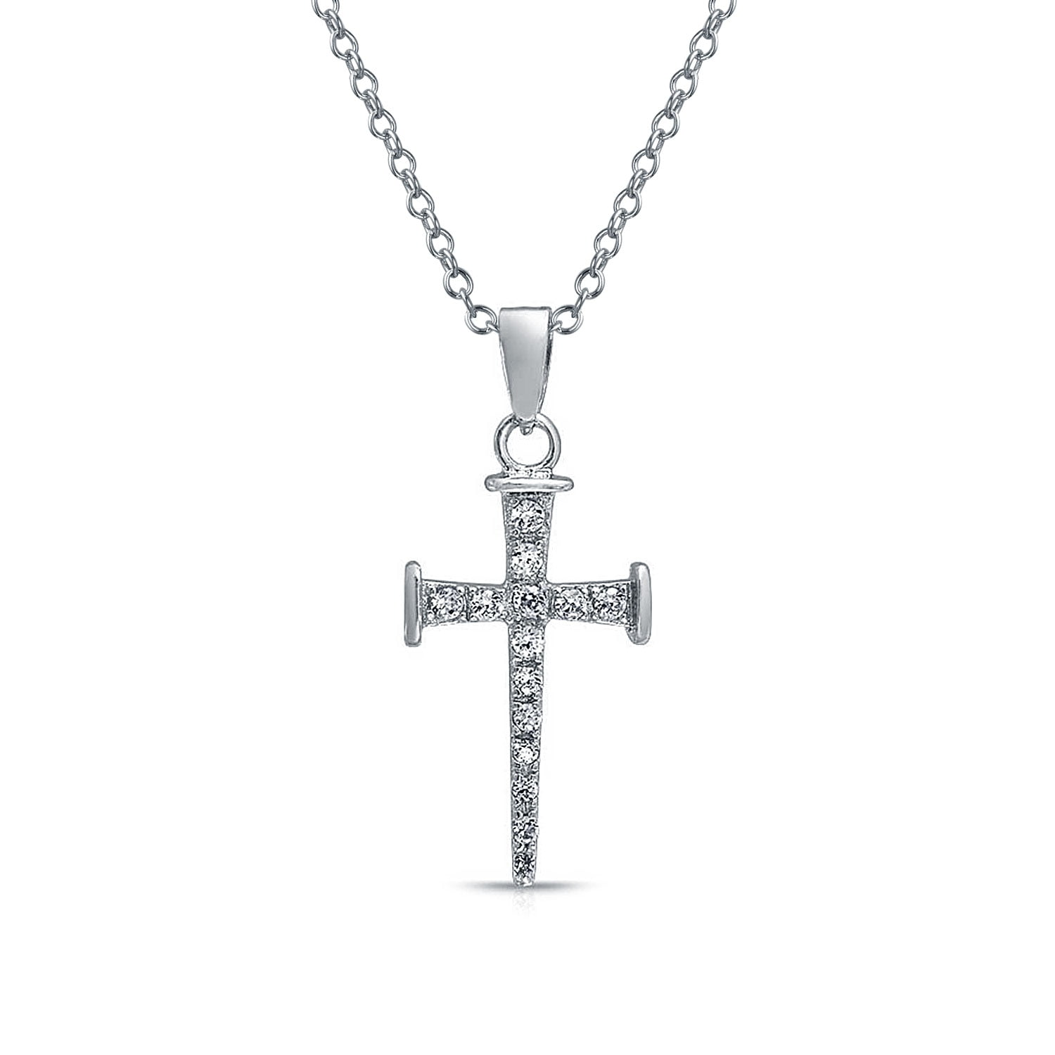 Hammer Finish Nail Cross Pendant Necklace For Men Women Teen 1 25 Inch - Nail Cross Pendant Hammer Finish Nail Cross Pendant Necklace For Men Women Teen 1 25 Inch - Nail Cross Pendant