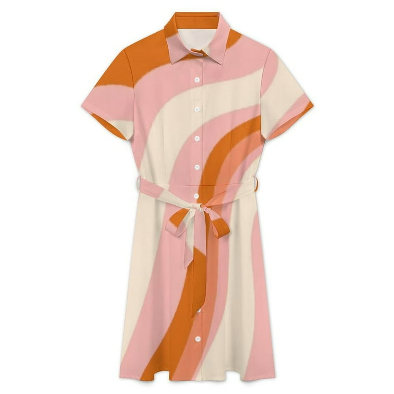 PORTRAIT SHORT SLEEVE DRESS ピンク　pink Buy Bright Pink Heavyweight Short Sleeve Crew Neck Maxi T