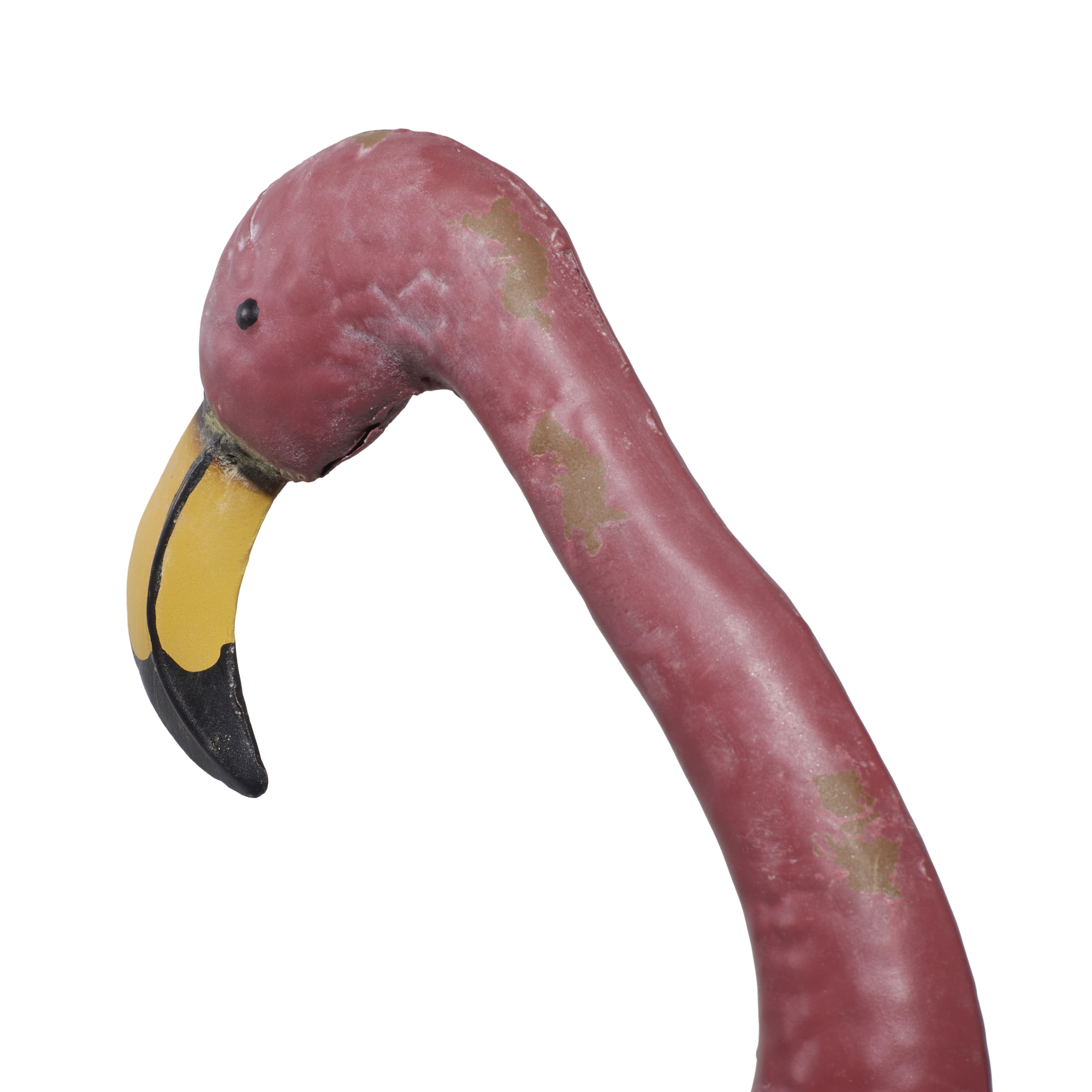 DecMode Coastal Outdoor Metal Standing Pink Flamingo Garden Sculpture, Set of 2 10"W x 38"H