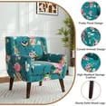 thumbnail image 3 of UIXE Floral Accent Chair Set of 2 Modern Living Room Arm Chair Cozy Armchair Button Tufted Back, Pattern Blue, 3 of 7