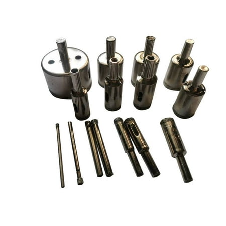 

Tool Set For Home Tool Kits Tool Kits 15PC 3-45mm Diamond Hole Saw Drill Set 100 Grits Tile Glass Drill Silver