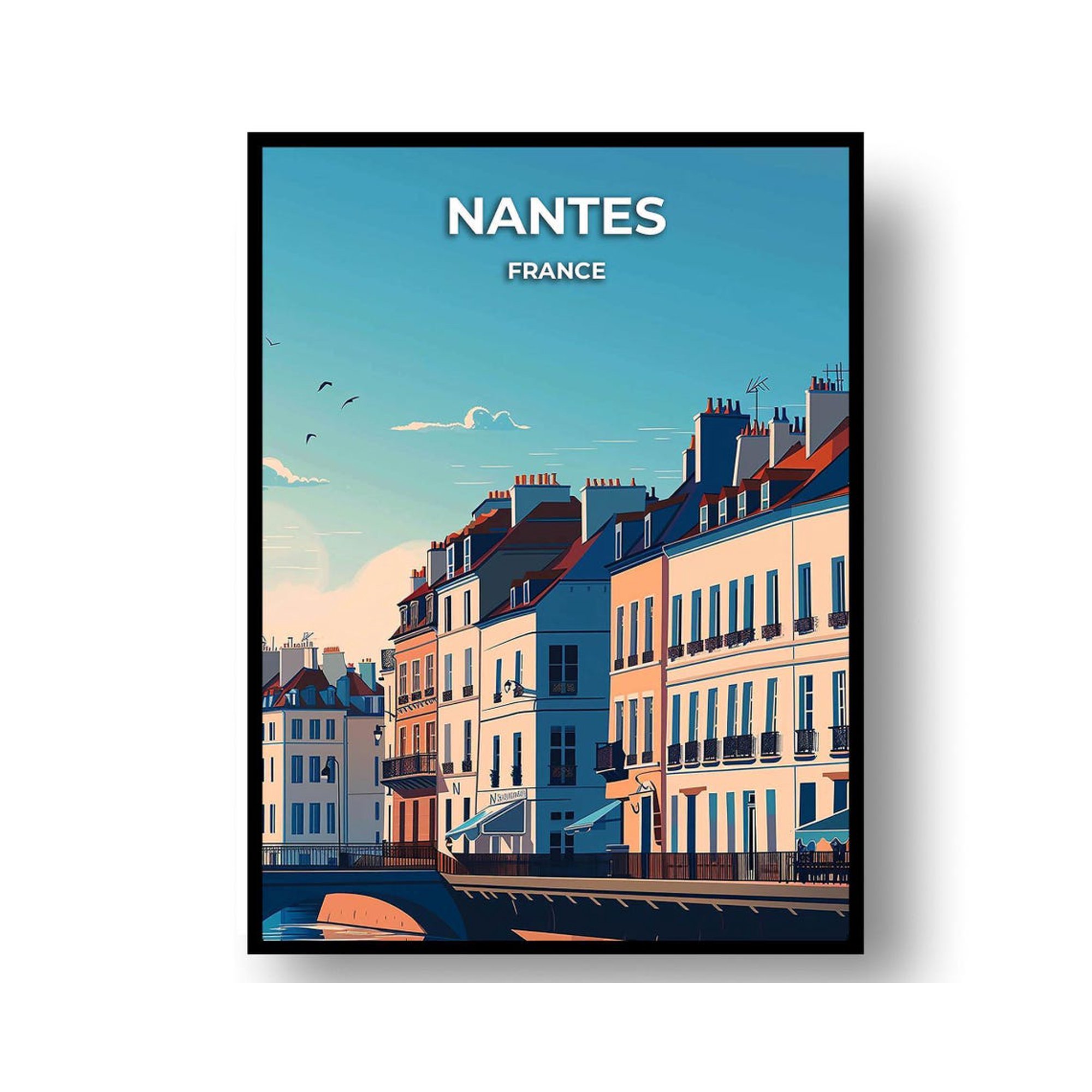 Nantes France City Travel Wall Art Decor Unframed Paper Print