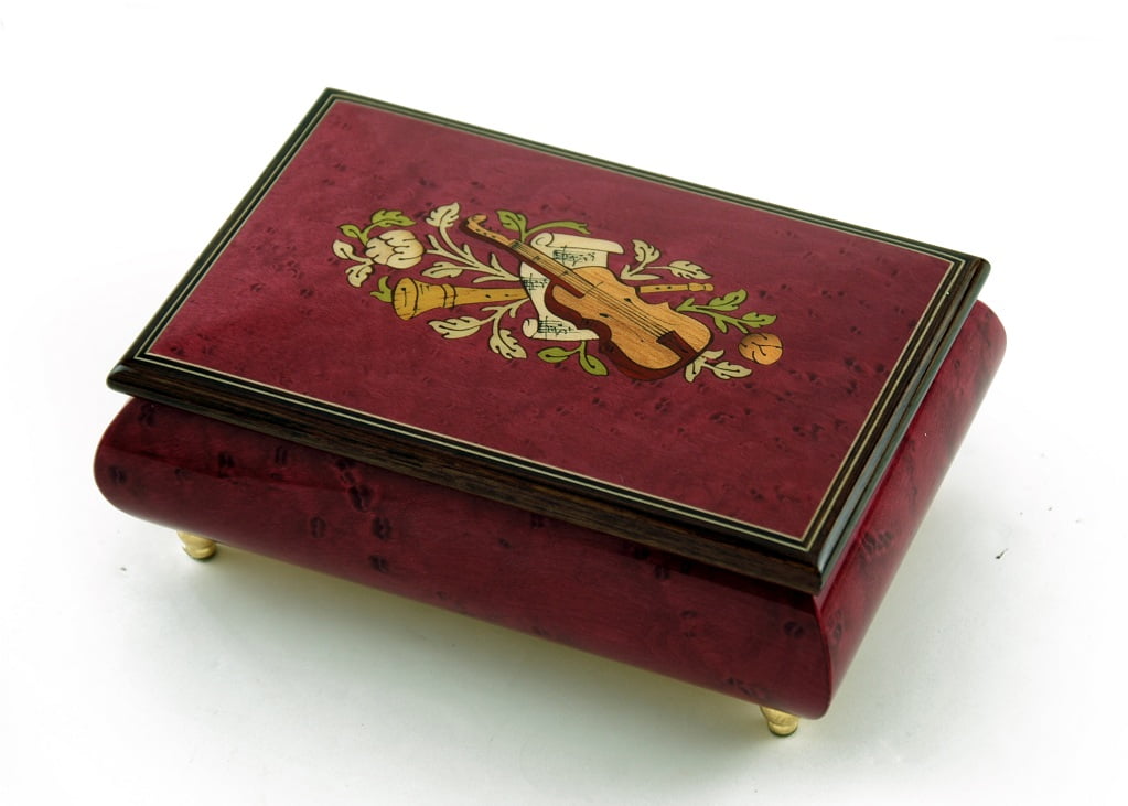 Astonishing Handcrafted 30 Note Red Wine Musical Instrument Theme Wood