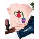 thumbnail image 1 of Camiseta de manga corta para mujer, ropa con estampado de árbol de gato encantador, camisetas gráficas básicas de moda de Año Nuevo, 1 of 5
