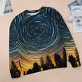thumbnail image 6 of Galaxy Star Outer Space Women's Floral Printed Sweatshirt Long Sleeve Crewneck Casual Loose Vintage Graphic Pullover Tops, 6 of 7