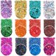 thumbnail image 1 of Lentejuelas holográficas con purpurina gruesa, 12 colores, purpurina cosmética mixta para cara, cuerpo, ojos, pelo, uñas, brillo de labios, maquillaje, festival, purpurina con diferentes tamaños de he, 1 of 5