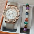 thumbnail image 2 of Reloj de pulsera de cuerda para mujer con superficie de uña de tira de aleación, superficie multicolor con cinta de terciopelo, reloj de pulsera, 2 of 6