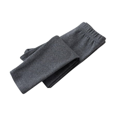 

kpmatpey Fall Pants for Baby Girls Elastic Waist Straight Leg Fleece Lined Fall Thermals Solid Color Toddler Trousers