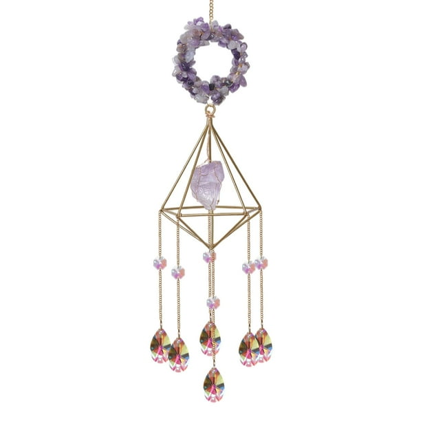 Geométrico de Cristal Transparente Prismas Rack Ventana Colgante Púrpura Zulema decoración colgante de cristal