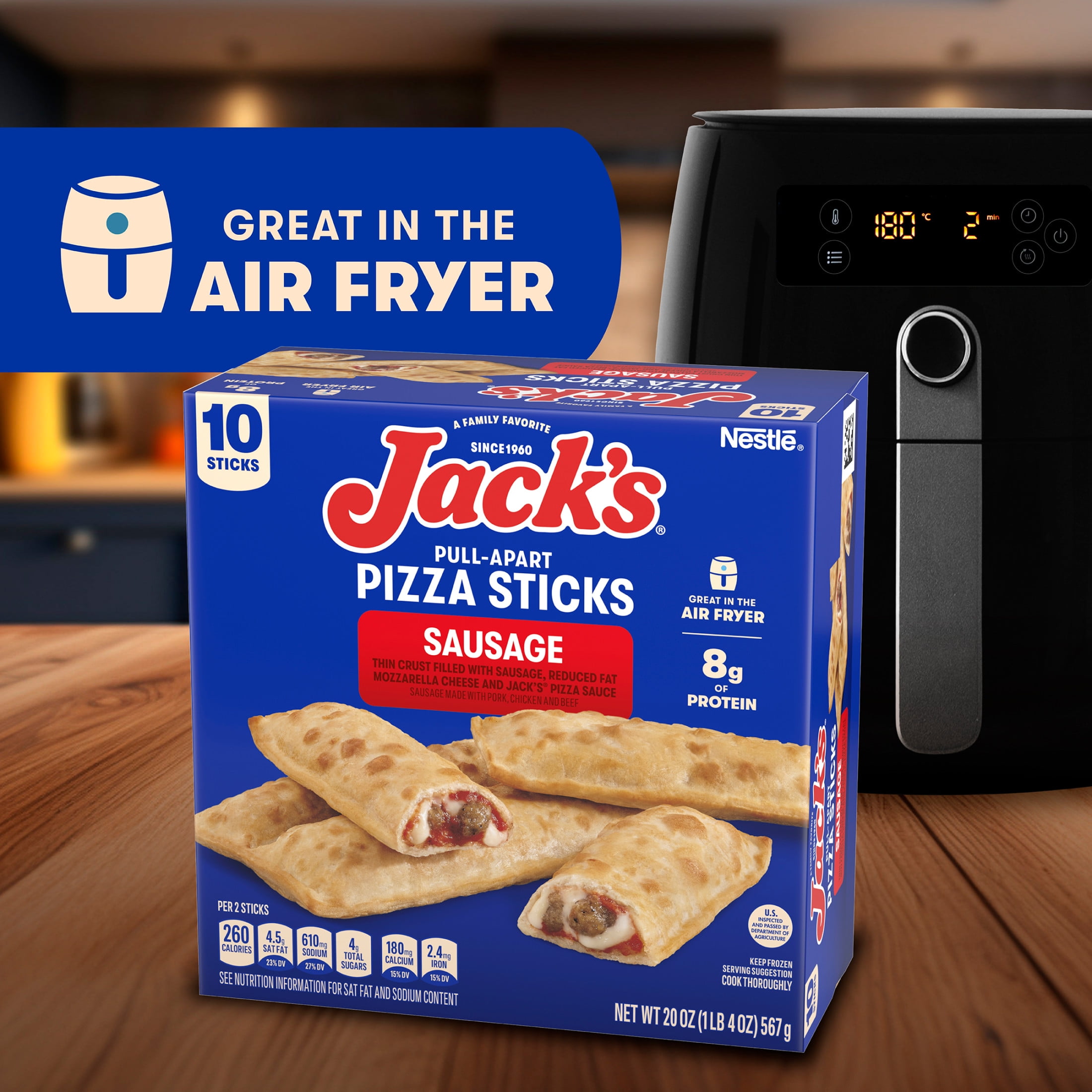 Jack's Sausage Pizza Stick Snacks, 20 oz (Frozen)