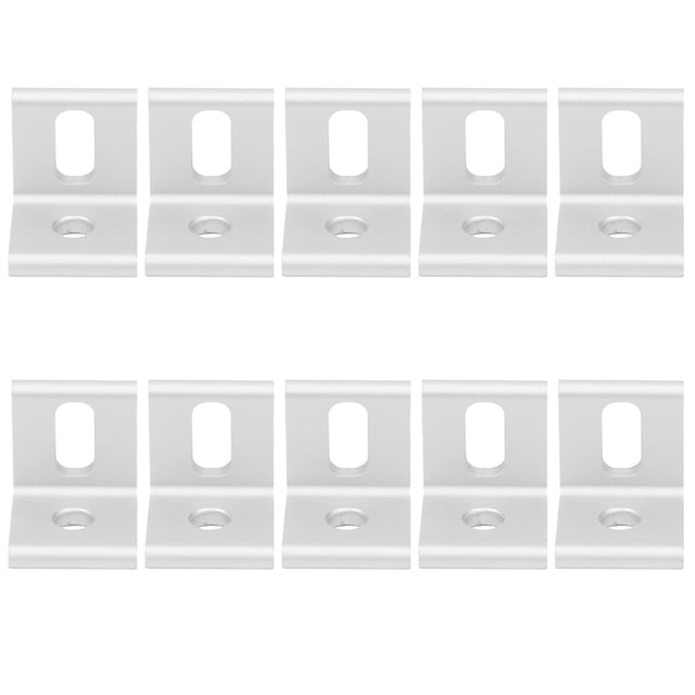 Lot de 10 équerres d'angle à angle droit 90° en aluminium, fixations industrielles fixes en forme de L (2020)
