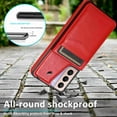 thumbnail image 4 of Dteck Back Wallet Phone Case for Samsung Galaxy S21 Plus 4G 5G with ID & Credit Card Holder Slots Pockets Wallet Back Cover Stand Flip Folio Leather Cell Cases Women Men, Red, 4 of 8