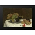 thumbnail image 2 of Fantin-Latour, Henri 24x17 Black Modern Framed Museum Art Print Titled - Still Life with Grapes and a Carnation, c. 1880, 2 of 5