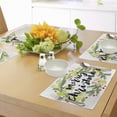 thumbnail image 4 of Ambesonne Christmas Place Mats Set of 4, Watercolor Wreath, Standard Size, Black Green White, 4 of 6