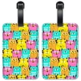 thumbnail image 1 of Blue, Orange & Yellow Cat Toss - Luggage ID Tags / Suitcase Identification Cards - Set of 2, 1 of 5