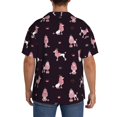 thumbnail image 3 of Balery Poodle Dog Camisa Casual de Manga Corta con Botones para Hombre, Texturizada, Estilo Cubano, para Playa, Verano-4X-Large, 3 of 5