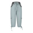 thumbnail image 3 of Pantalon Capri Cargo pour Femmes Été Décontracté Plein Air Actif Randonnée Capris Cargos avec Multiples Poches, 3 of 7