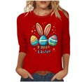 thumbnail image 1 of Camisetas Casuales de las Mujeres Impresas 3/4 Manga Cuello Redondo Blusa, Moda Ligera Superior para el Hogar Y el Uso Diario, Cómoda Imitación de la Tela Del Estante, 1 of 8