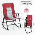 thumbnail image 2 of Patiojoy 2-Piece Foldable Rocking Chair Enlarged Rocker Chair with Cotton Clip Red, 2 of 6