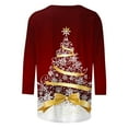 thumbnail image 5 of LEKWK Christmas Womens Graphic Shirts Xmas Tree Crew Neck 3/4 Sleeve Tops Ugly Christmas Women Tshirts Tunic Holiday Shirt for Women, 5 of 5