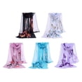 thumbnail image 3 of Womens Long Chiffon Scarf Butterfly Flower Print Soft Wrap Shawl Silk Ladies, 3 of 9