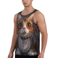 thumbnail image 2 of KLL Wide Eyed Cartoon Cats Print Men's Muscle Gym Workout Stringer Tank Tops Bodybuilding Fitness T-Shirts Tank Tops Men-3X-Large, 2 of 7
