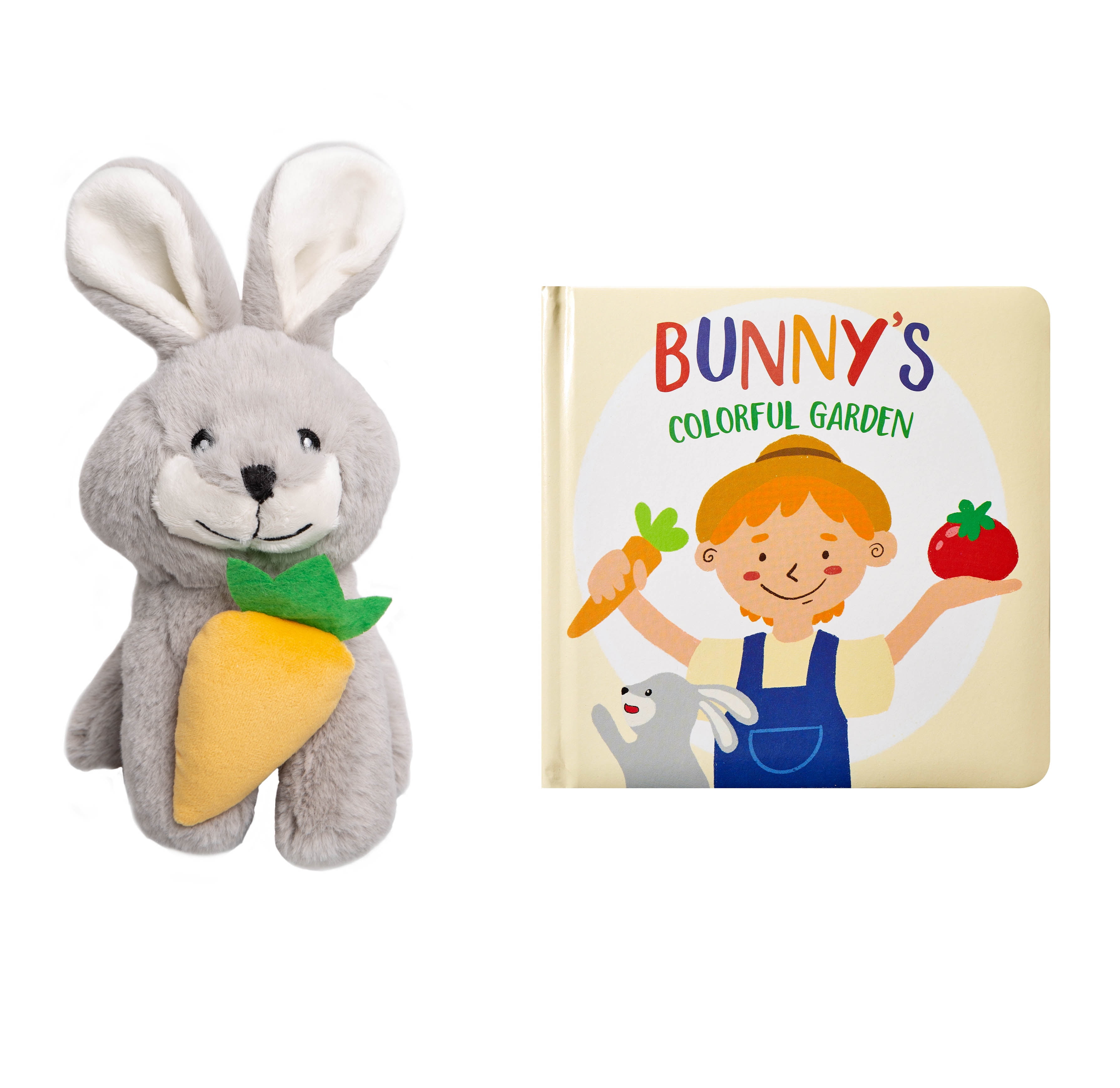 Little Pear Plush Toy Bunny and Board Book Set, Toddler or Baby Learning Book