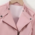 thumbnail image 5 of Girls Pink Faux Faux Leather Biker Jacket, Cropped Moto Jacket with Zippered Pockets for Girls 5-12 Years,Size 9-10T, 5 of 9
