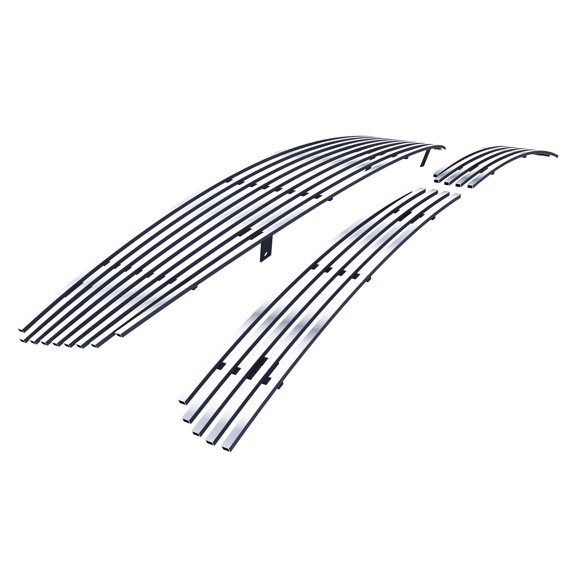 APS Premium Chrome Horizontal Billet Front Grille Grill Insert Compatible with Infiniti G35 2003-2005 Coupe Combo N19-A06978N