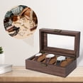 thumbnail image 4 of Uten Wood Watch Box, Watch Storage Case, Watch Organizer with Glass Display Lid for Men, 3 Slots, 4 of 12