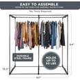 thumbnail image 4 of Hold N' Storage Portable Wardrobe Closet with Metal Hanging Rod. Weight Capacity 50 LBs – Dark Gray, 4 of 9