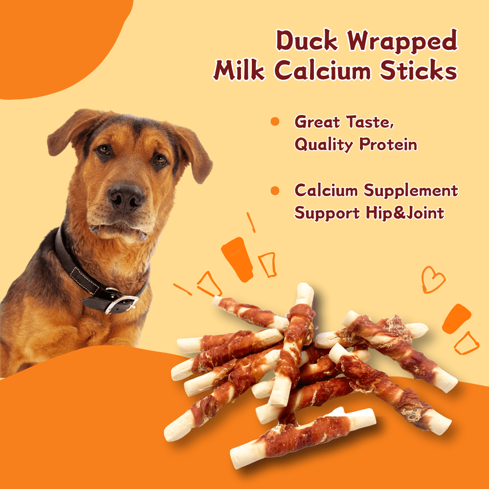 ComfyCradle Duck & Calcium Milk Sticks Dog Treats, Strong Bone, Dental Chew for Sensitive Dogs, 1.76 Pound