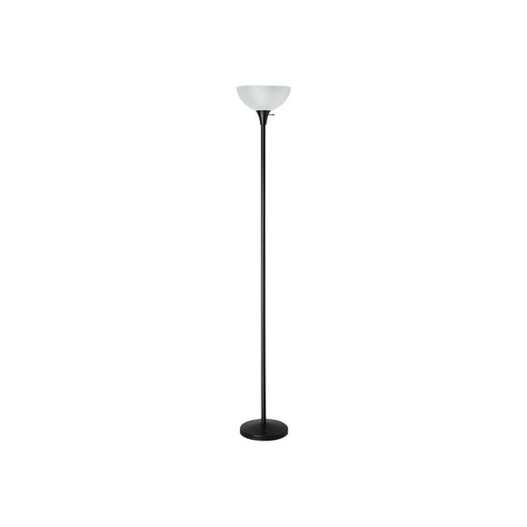 Alera ALELMPF72B Lampe sur Pied à Abat-Jour en Plastique Translucide 11,25 Po x 11,25 Po x 71 Po - Noir Mat (ALELMPF72B)