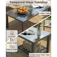 thumbnail image 4 of AECOJOY 7-Seat Aluminum Patio Set with Coffee & Side Table, Outdoor Sofa Set with Deep Cushions, Beige, 4 of 9
