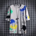 thumbnail image 3 of Camisetas de anime con alfabeto para hombre, camisetas de hip hop para hombre, camisetas de verano de Katoen Yellow Rock, ropa vintage, talla 5xl, originales y elegantes, 3 of 5